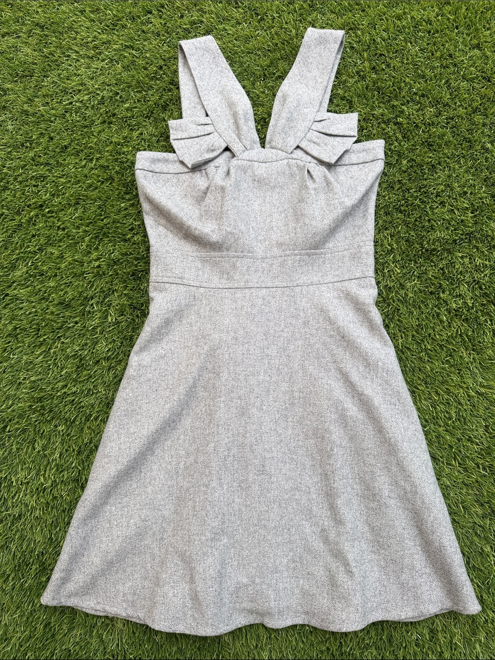 To the Max Grey Bow-Strap A-Line Dress